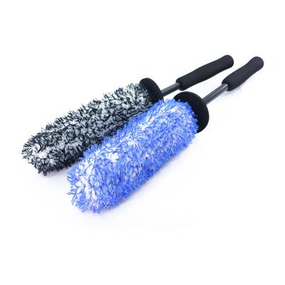 China Car Wheel Motorcycle Washing Brush Top Quality POM Rod Car Wheel Detailing Brush Microfiber Car Wash Brush For Car Rim Wheel for sale