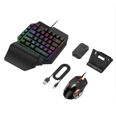 China Game 4 in 1 mobile game combo wireless converter with F6 one-hand keyboard and G2 game mouse for games play for sale