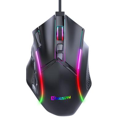 China Factory USB Wired Gaming and Desktop Mouse RGB Model New Macro Definition Gaming Mouse 12 Colorful Keys With Color Packing for sale