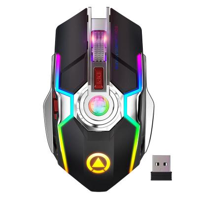 China Backlit Gaming Mouse 2.4GHz Rechargeable Wireless G80 RGB Optical Ergonomic Wireless Mouse Rechargeable Gaming Mouse for sale