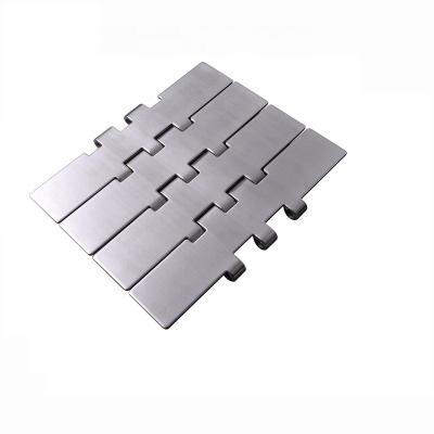 China food & beverage industry hinge 805 double 802 straight running stainless steel flat surface conveyor chain slat table top chain for heavy load for sale