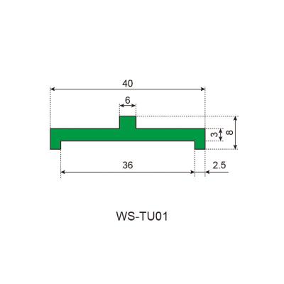 China Food Conveyor System Bridge Center Profiles WS-TU01 UHMW Wear Band Extrusion PE HDPE UHMW-PE Plastic Chain Guide Rails 1000 For Conveyor for sale