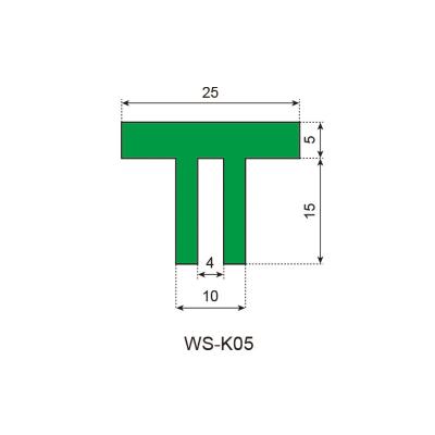 China Food Conveyor System UHMW Profiles WS-K05 Wear Band Extrusion PE HDPE UHMW-PE Special Plastic Chain Guide Rails 1000 For Conveyor for sale