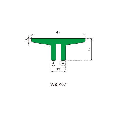 China Food Conveyor System UHMW Profiles WS-K07 Wear Strip Extrusion PE HDPE UHMW-PE Special Plastic Chain Guide Rails 1000 For Conveyor for sale