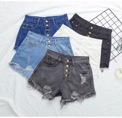 China Anti-wrinkle big fat high waist denim shorts sexy women's millimeter A type loose wide hot pants for sale