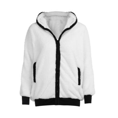 China Anti-wrinkle Autumn And Winter Ladies Shear Warm Cute Animal Zipper Jacket Coat Hooded Sweater for sale