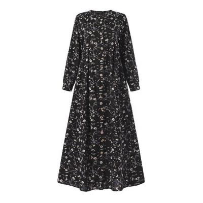 China 2022 Elegant Anti-Static Muslim Women Sun Women Turkish Islamic Floral Dresses Long for sale