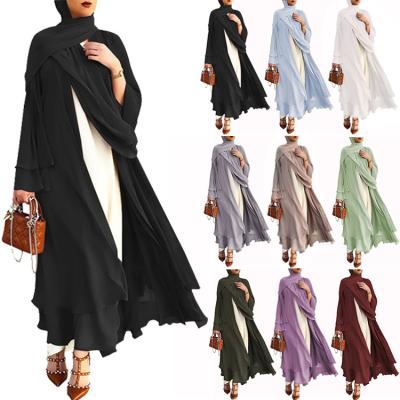 China Comfortable feel women's long dress fashion islamic clothing solid color design muslim dress muslim long dress for sale