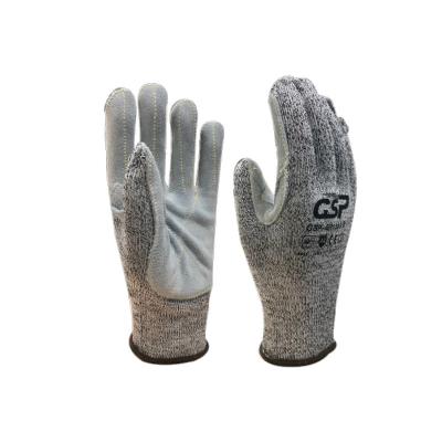 China Comfortable Waterproof Good Grade Coating Safety Worker Mechanical Working Gloves Leather Safety for sale