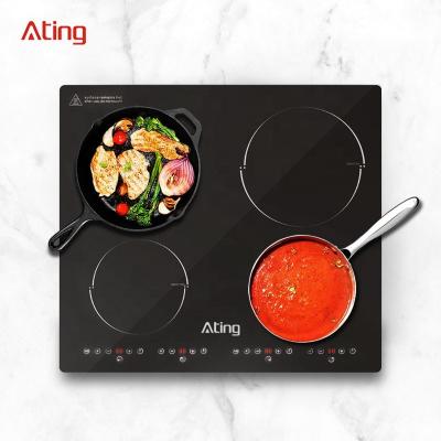 China Hotel hot sale built in hotpot dish CE CB ETL cooktop 6400W 240v electric 4 burner induction cooker for sale