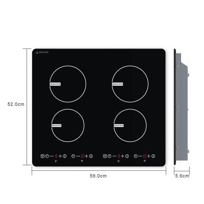 China Commercial hot sales induction stove countertop cooktop 6800W built-in electric 4 burner induction cooker for sale