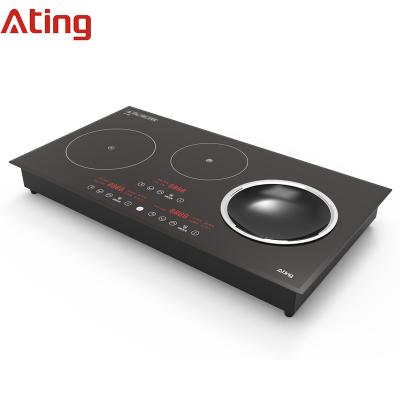 China Customized waterproof 3 burner CE CB 3500w electric cookers 220/240v wok top bulti in induction stove for sale