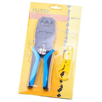 China Crimping Network Cable Stripping Pliers HT-315 Cuts Crimps 3 Strips In 1 Modular Crimping Tool For RJ45 RJ11 Network Cable for sale