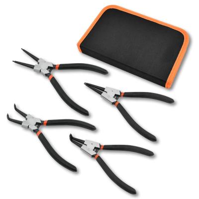 China 4PCS 7 Inch Circlip Retaining Ring Snap Ring C-Clip Pliers Set Internal External Circlip Pliers Set for sale