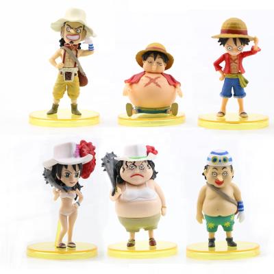 China Collectible Toys Japan Anime Cartoon Figure Toy 6pcs/set Small Size Buu Miniature Luffy Action Figures for sale