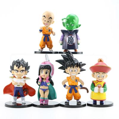 China Japanese Cartoon Toy 6pcs/set Wholesale Price Anime Figure Goku Animation Actions Numbers Toys for sale