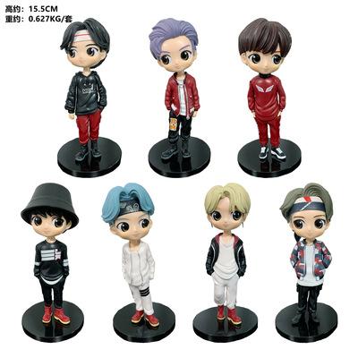 China TinyTan Boys KPOP Tinytan PVC Bangtan Doll 15cm Large Action Figures Toy 7pcs Cartoon New Mini Size Models Wholesale for sale