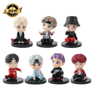 China New Cartoon Wholesale Model Toy 7pcs/set Mini Action Figures Bangtan Boys KPOP PVC Doll for sale