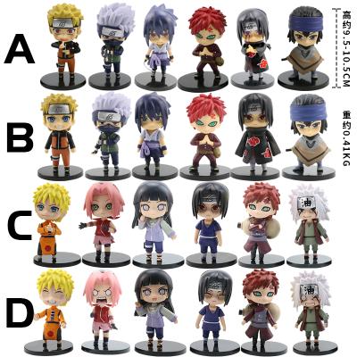 China Cartoon Mini Sakura Sasuke Kakash 10cm Plastic PVC Action Figure Doll Toy Wholesale 6pcs/set For Christmas Gifts for sale