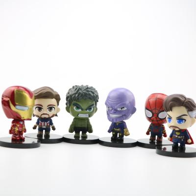 China With 6pcs/set base blue cute version custom action number hero toys for gift for sale