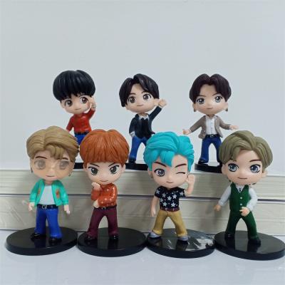 China Hot plastic! New Bangtan Boy Groups Model Toys KPOP Star Group PVC Key Chain Toy Keyring Women Christmas Gift Action Numbers for sale