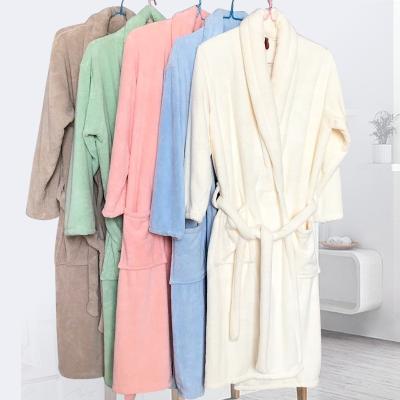 China Wholesale Home Soft Coral Fleece One Size Long Robe Plus Size Long Robe Sets Hotel Autumn And Winter Flannel Thick QUICK DRY Men's Bathrobe Nightgown for sale