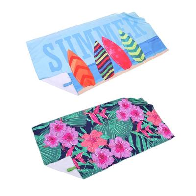 China Sustainable New Arrival Super Quality Zipper Bag Soft Surf Beach Waffle Microfiber Sand Free Beach Towel for sale