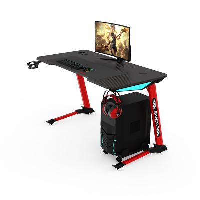 China New Design Extendable Professional Gaming Light Desk L Shape Computer Physical Channels Table Escritorio Gamer RGB Gaming Desk With Free Mouse Pad for sale