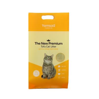 China Moisture Proof Custom Printed Plastic Cat Litter Packaging Packaging Bag With Handle for sale