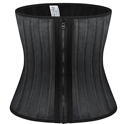 China Private Label 3030 Latex Antibacterial Corset 25 Boned Steel Bone Shaper 25 Latex Waist Trainer Zipper Tummy Control and Hook for sale