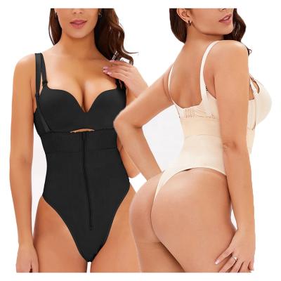 China 6332 Women Waist Trainer Plus Size Shapers Full Antibacterial Body Shaper Tummy Control Thong Bodysuits Wholesale Shapewear Slimming Underwear for sale