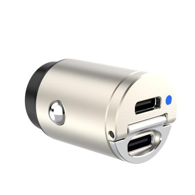 China Mobile Phone 30W Mini Size Travel USB Palladium Metal Super Fast Car Charger for sale