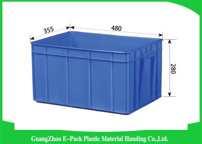 China Big Capacity Plastic Stackable Containers Warehousing Transportation Blue for sale