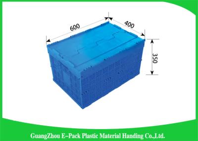 China Attached Lids Folding Plastic Crates Big Capacity Transport Moving Eco - Friendly for sale