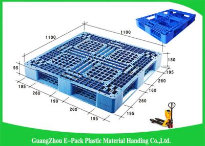 China Durable Solid Deck Plastic Euro Pallets Food Grade Three Skids HPPE Material for sale