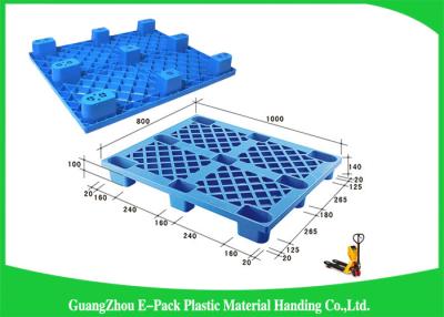 China Únicas páletes plásticas enfrentadas da exportação, 3 páletes plásticas industriais dos patins para a indústria alimentar à venda