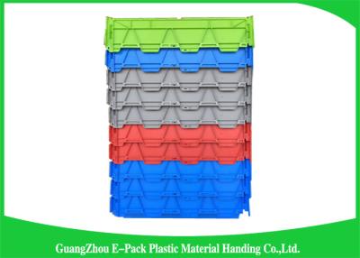 China 60 Litre Plastic Attached Lid Containers / Lidded Plastic Storage Box for sale