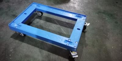 China Transportation Plastic Dolly Loading Totes With 3 Inches PU Brake Casters for sale