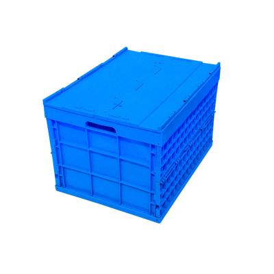 China Attached Lids Larger Volume Plastic Collapsible Tote Boxes Stronger and Durability for sale