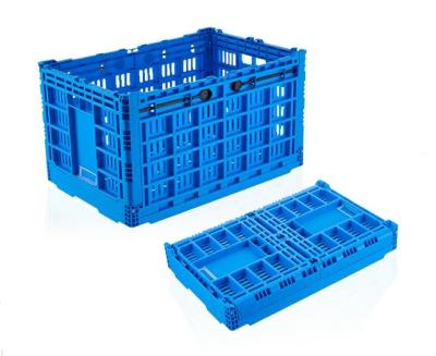 China Blue Collapsible Stackable Crates Vegetable Transporation Storage for sale