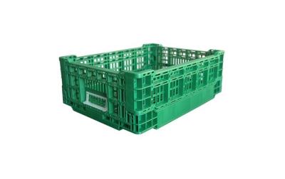 China Vegetables Folding Plastic Crate Industrial Fruit Storage Crates 400*300*140mm for sale