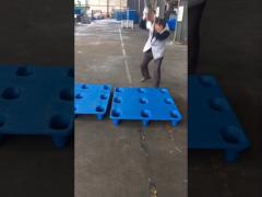 Testing for blow molding plastic pallets with heavy hammer