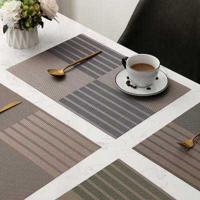 China Stocked Christmas Rectangle PVC Insulation Mat Decorative Coffee Coasters Non-Slip European Style Table Mat for Restaurant for sale