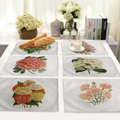 China Tableware Stocked Mat Coaster Kitchen Decoration Accessories Flower Place Mats Place Mats For Coffee Table Home Decor for sale