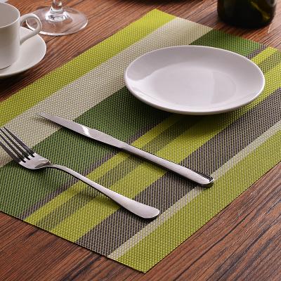 China Orange Black Green Stocked Mat Coaster Kitchen Decoration Accessories Place Mat Striped Tableware Place Mats For Coffee Table for sale