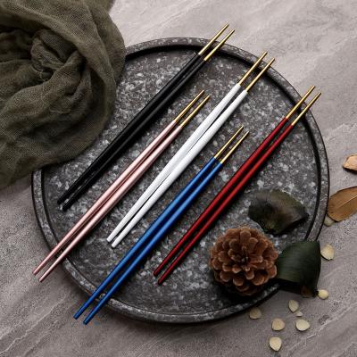 China 6Pairs/set Viable Double Head Treble Chopstick 304 Stainless Steel For Household Sushi Chopsticks Multi Purpose Kitchen Accessories for sale