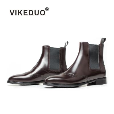 China VIKEDUO Durable Handcrafted Women's Fashion Style Stretching Lady Ankle Chelsea Boot Leather Women's Shoes for sale