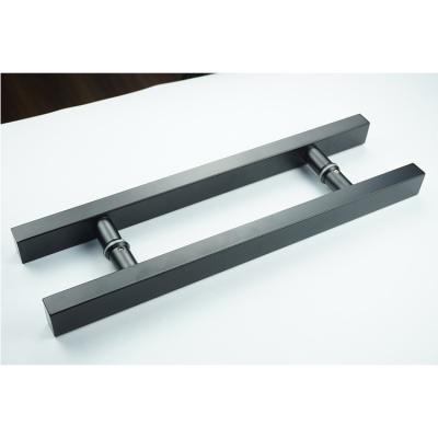 China USA Modern Hot Sale Stainless Steel Shower Pull Black Square Glass Door Handle for sale