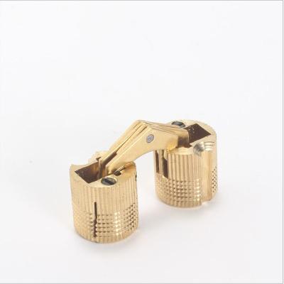 China Easy Installation 8-24Mm Solid Cylinder Hinge Brass Invisible Copper Hinge Brass Concealed Hinge for sale