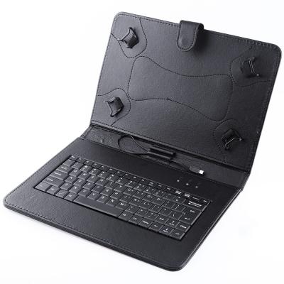 China Wireless USB Stretching Mini Keyboard Case Switch Portable Cable Leather Keyboard for 10 Inch Tablet PC with Stand for sale